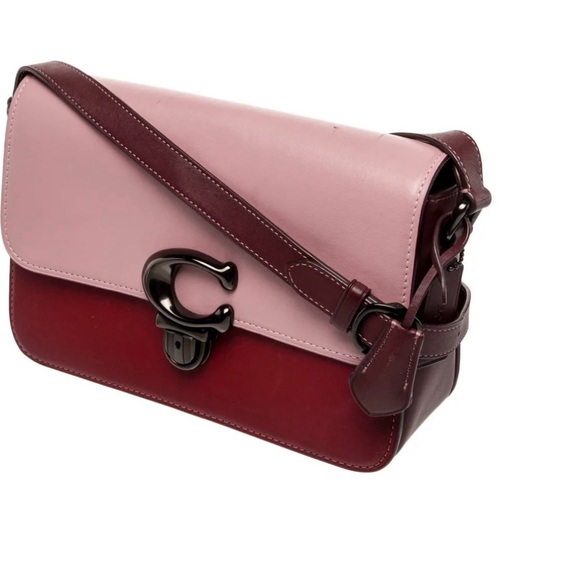 Coach color block  Pink and Burgundy Crossbody Bag - Picture 2 of 13